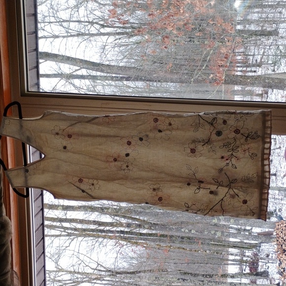 👗Willi Smith Vintage Linen DRESS 👗  Nordstroms VNPLC SZ 8 Embroidered - Picture 2 of 16